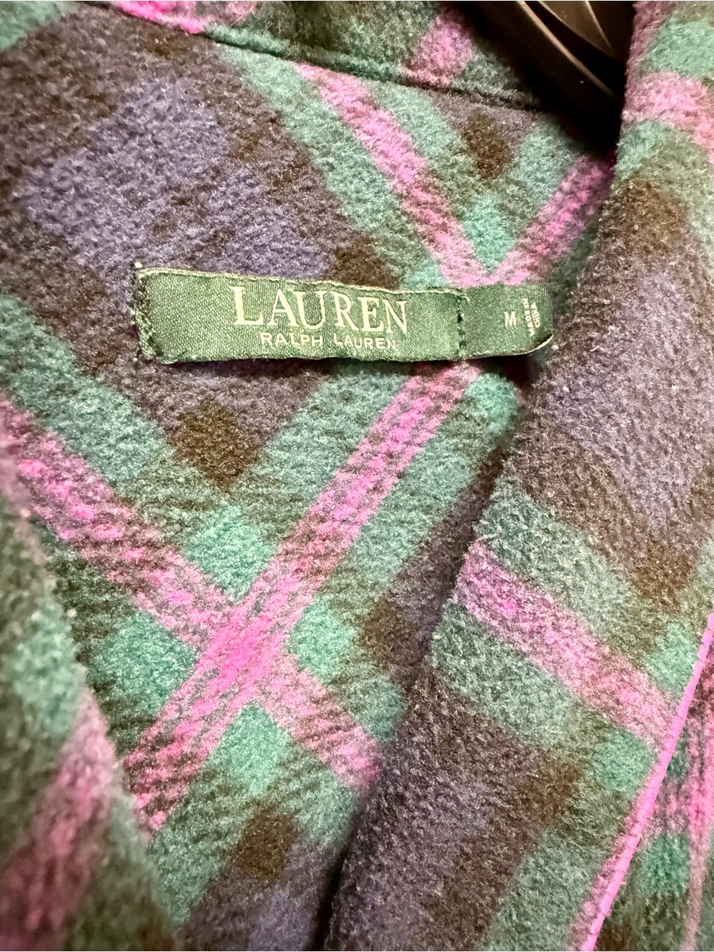 Ralph Lauren Purple Teal Pink Plaid Fleece Pajama Set Size M - Picture 5 of 15